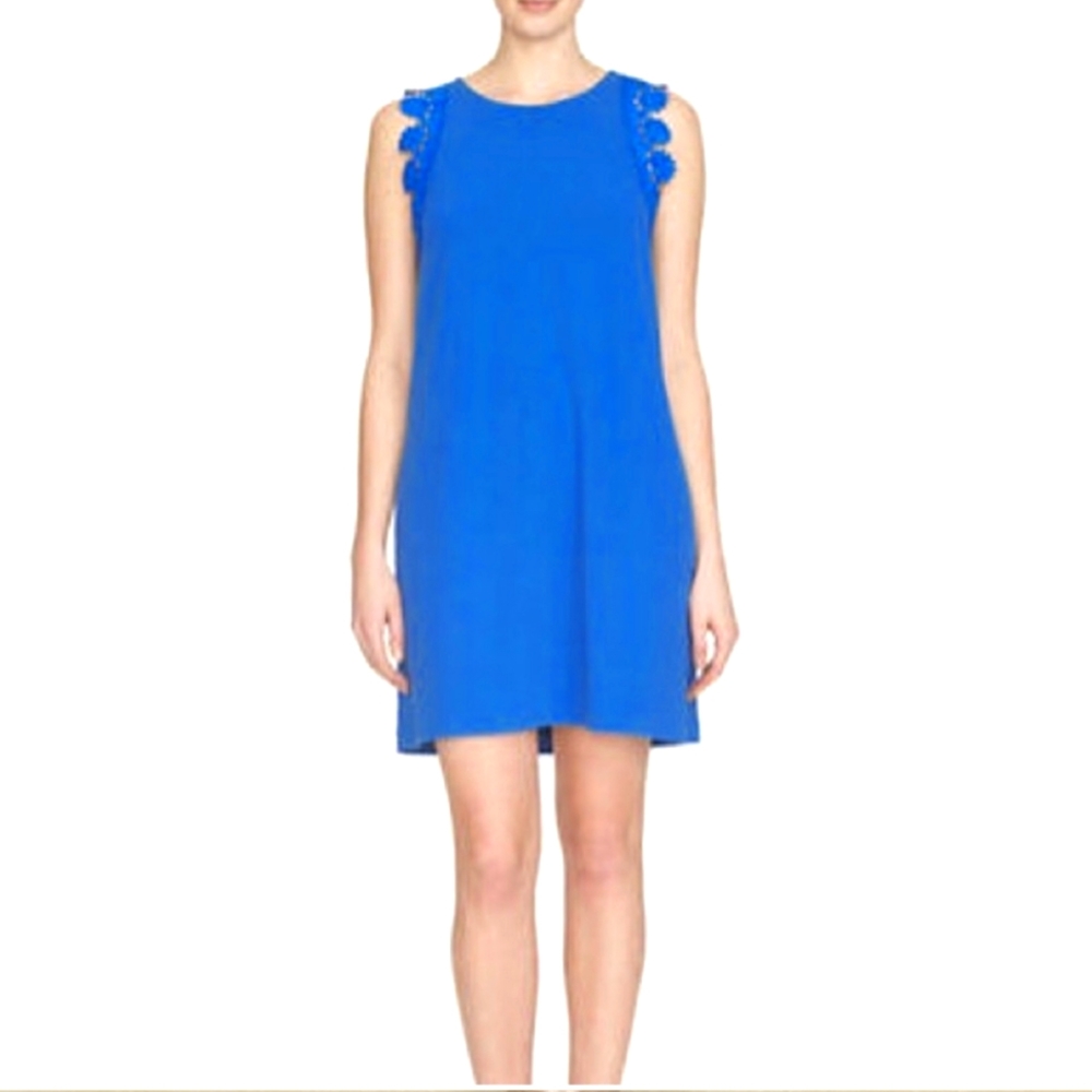 Cynthia Steffe blue leave stretch dress sz 2 *C - Picture 1 of 8